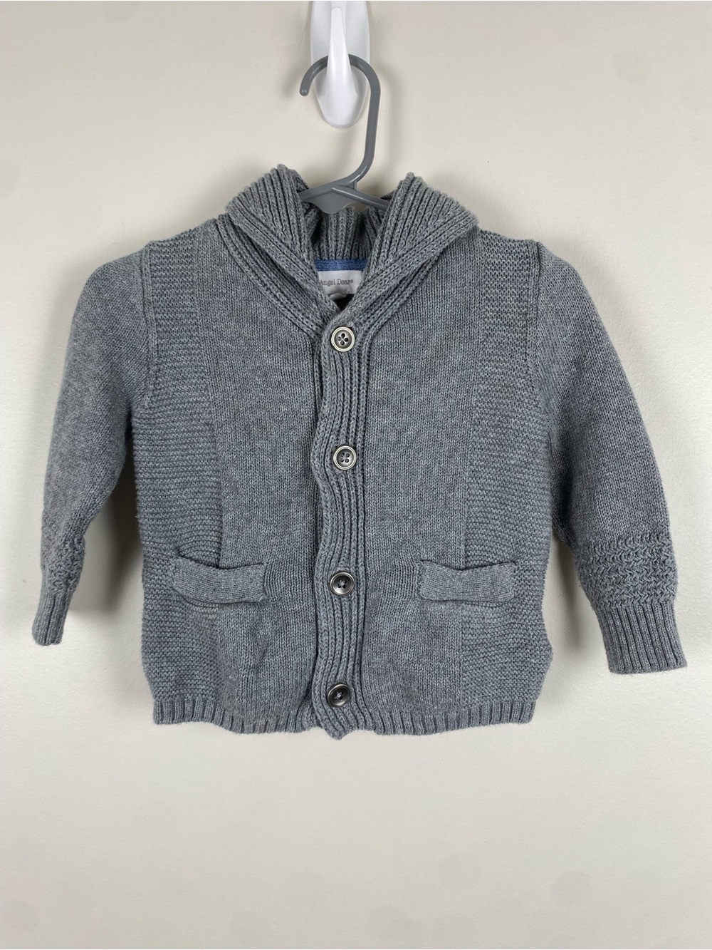 Angel Dear Baby Grey Knit Cardigan 3-6 months